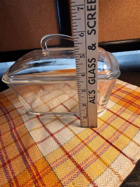 Vintage Glasbake Clear Glass Loaf Pan With Art Deco Fin Lid Etsy