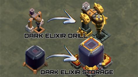 Clash Of Clans Dark Elixir Drill Dark Elixir Storage Level 1 To Max