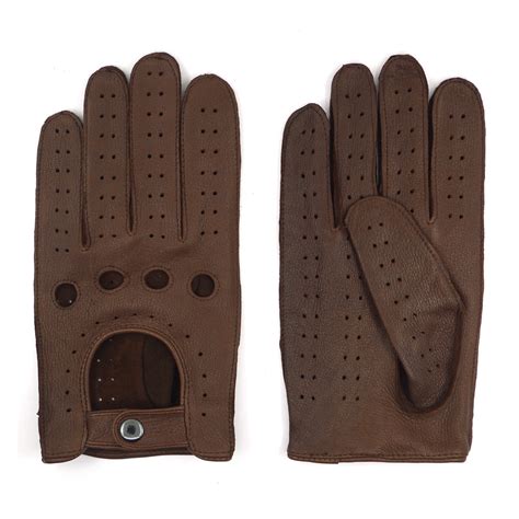 Harssidanzar Mens Deerskin Leather Driving Gloves Unlined