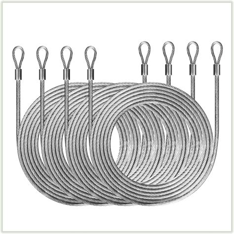 Colourtree 48 Feet 12ft X 4 Pvc Coated Stainless Steel Metal Wire Cable Ropes Hardware Kits