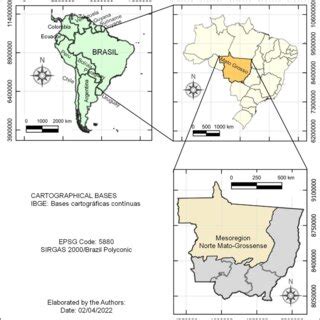 Location of the Norte Mato-Grossense Mesoregion no Brazil, South ...