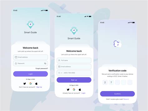 Login / Sign up & Verification Screen by Sourav Biswas on Dribbble