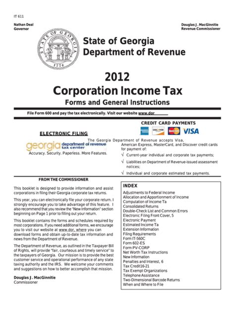 Form It 611 Corporation Income Tax Forms And General Instructions