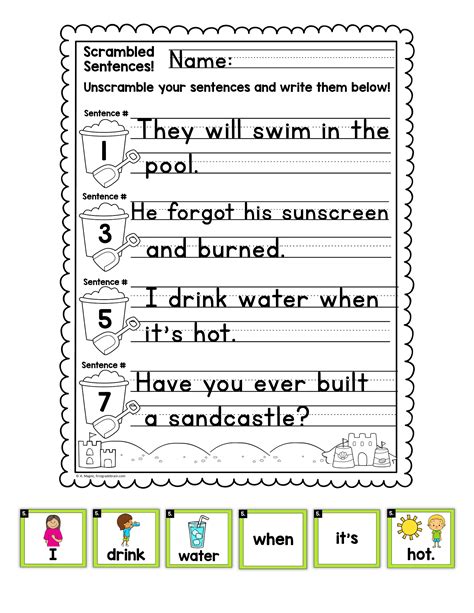 Summer Scrambled Sentences Center Made By Teachers