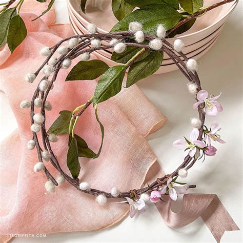 March Member Make Pussy Willow Wreath Lia Griffith