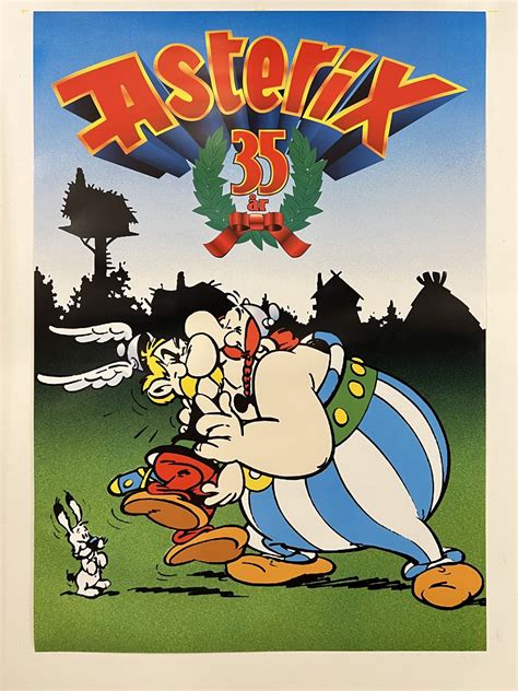 Original Asterix Plakat 35 Års Jubilæum Reklame FilmPlakaten