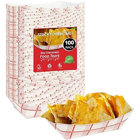 Amazon Paper Food Boats 100 Pack Disposable Red And White