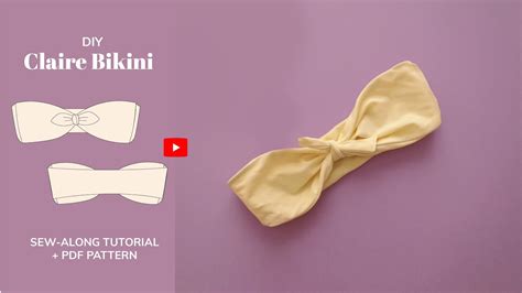 DIY Claire Tie Bandeau Bikini Top Pattern Sew Along Tutorial TintofmintPATTERNS YouTube