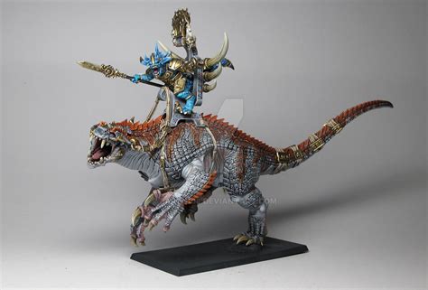 Lizardmen Seraphon Saurus Oldblood On Carnosaur By Earth On Deviantart