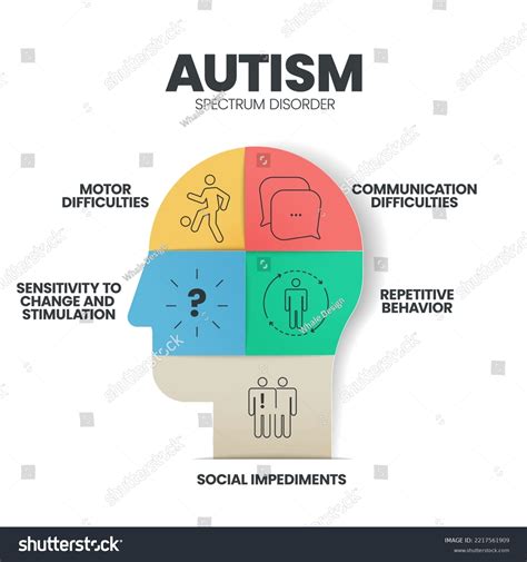 Autism Spectrum Disorder Asd Infographic Presentation Stock Vector Royalty Free 2217561909