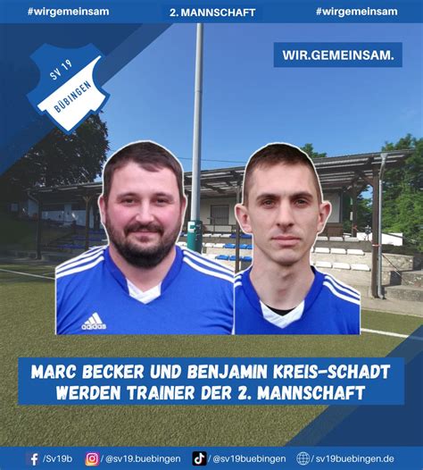 Neues Trainerduo für unsere 2 Mannschaft SV 19 Bübingen