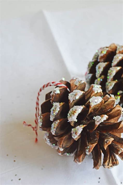 Diy Glitter Pine Cone Ornaments Stylish Cravings