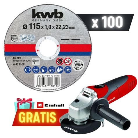 KWB rezna ploča za INOX 115 x 1 0 mm x 100 kom GRATIS brusilica TC