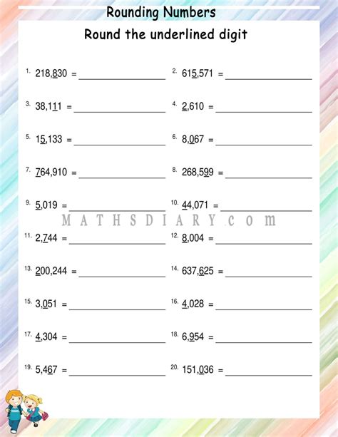 rounding numbers math worksheets mathsdiarycom