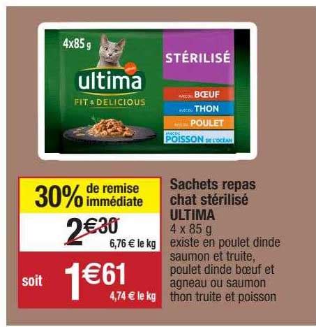 Promo Sachets Repas Chat St Rilis Ultima Chez Migros France