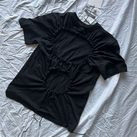 cecilie bahnsen cecilie bahnsen black open  ribbon shirt grailed