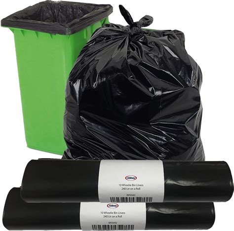 X Tidyz Wheelie Bin Extra Large Liners L Black Dustbin Rubbish