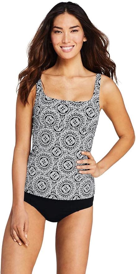 Buy Lands End Women S Square Neck Underwire Tankini Top Swimsuit With