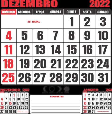 Dezembro 2022 Calendário Imagem Legal