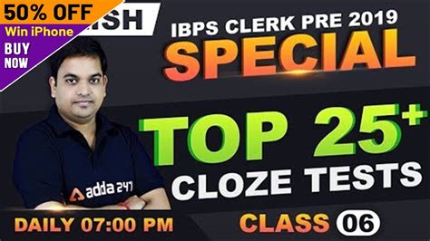 IBPS Clerk Pre 2019 English Special Top 25 Cloze Tests YouTube