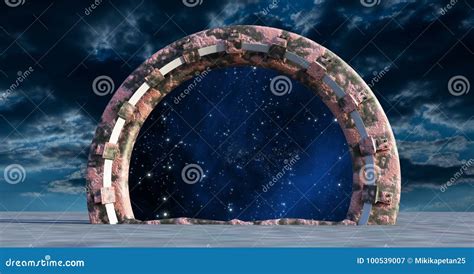 space gate  rendering stock illustration illustration  astral