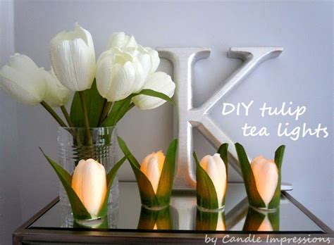 Diy Tulip Tea Lights With Silk Flowers And Candle Impressions Flameless Candles Step By Step