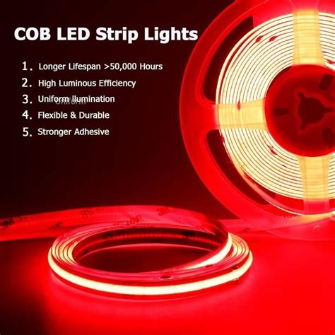 Nornward V Cob Ruban Led Rouge M Ip Tanche Haute Densit Led M