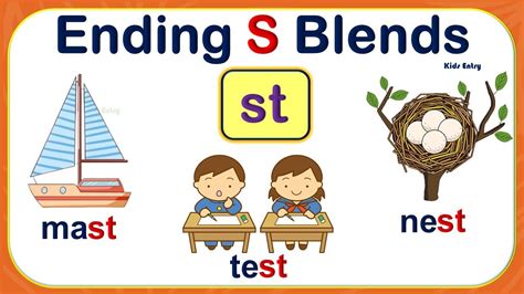 Ending Consonant Blends St For Ukg Ending Blends St Phonic Blends S