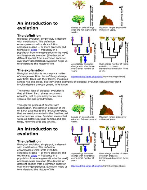 Introduction To Evolution An Introduction To Evolution The Definition