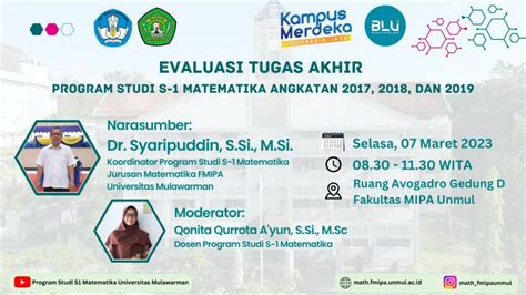 Evaluasi Tugas Akhir Mahasiswa Angkatan 2017 2018 Dan 2019 Program