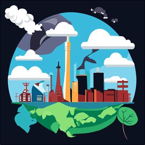 Premium Vector Sick Earthscape Artistic Representation Of Pollution