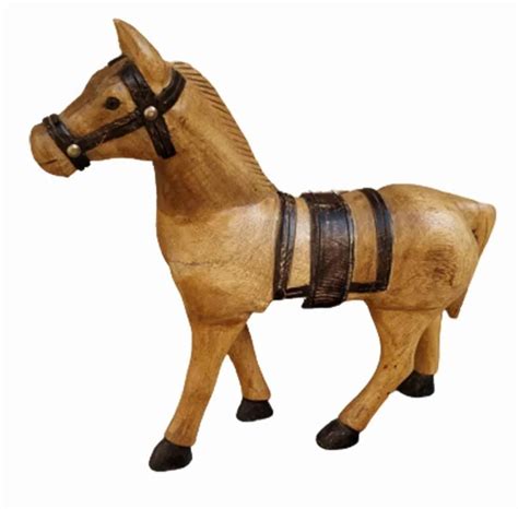 Brown Polished Mango Wood Horse Statue, For Interior Decor, Size ...