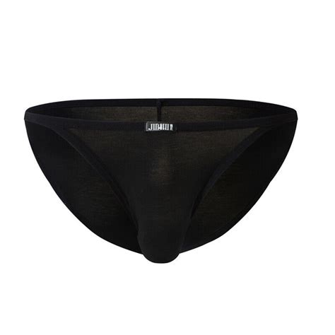 Jinshi Mens Briefs Underwear Bamboo Breathable Soft TAGLESS Sexy Bikini