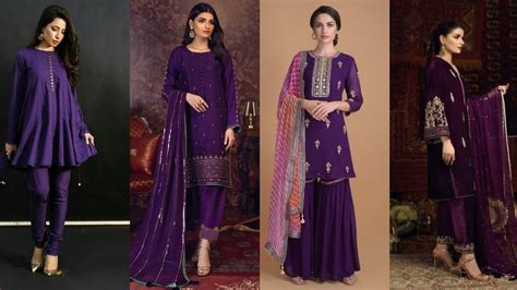 Purple Colour Contrast Combinations Purple Colour Dress Designing