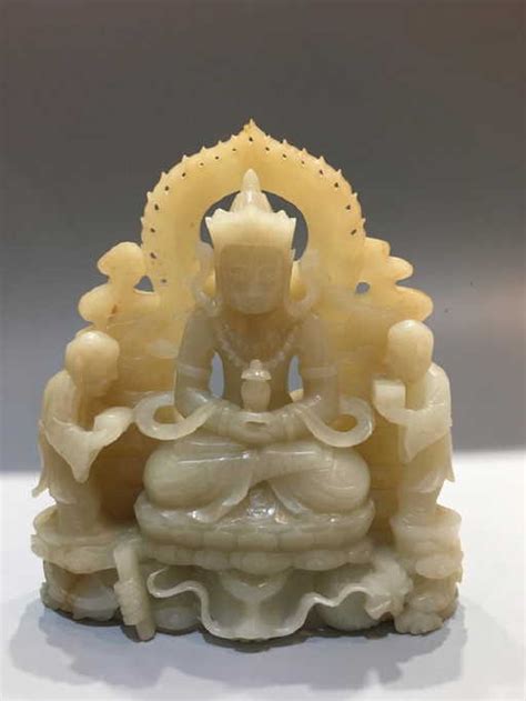 Chinese Htian Jade Buddha Statue