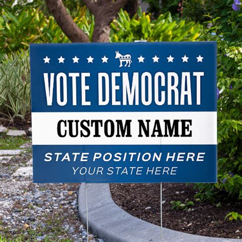 Custom Vote Democrat Political Yard Sign