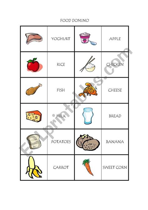 Food Domino Esl Worksheet By Bonimartin