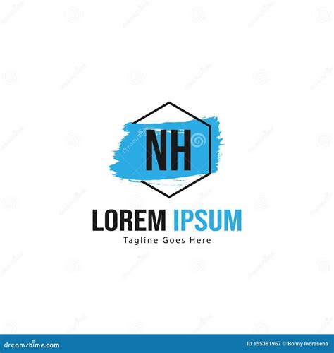 Initial Nh Logo Template With Modern Frame Minimalist Nh Letter Logo