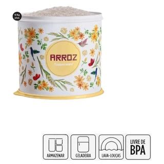 Caixa De Arroz 5kg Plus Linha Floral Tupperware Shopee Brasil