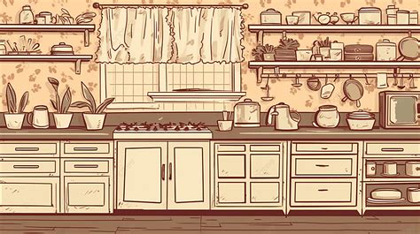 Background Latar Belakang Ilustrasi Dapur Yang Indah Dapur Latar