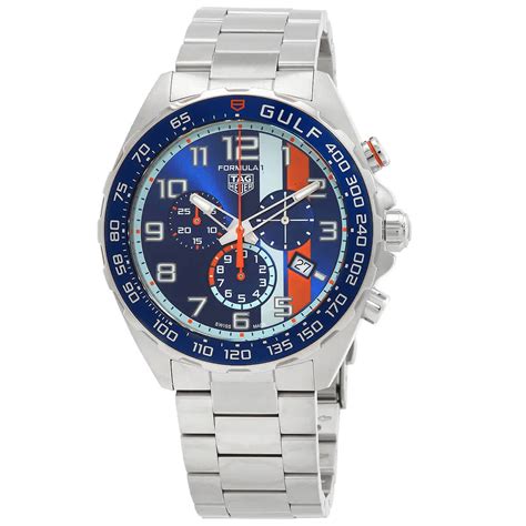 tag heuer formula   gulf chronograph quartz blue dial mens