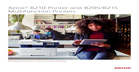 Pdf Xerox® B210 Printer And B205b215 Multifunction Printers• Xerox