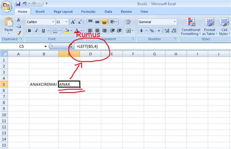 Rumus Left Pada Excel Anakciremai