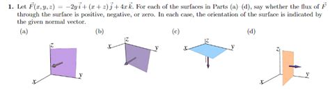 Solved 1 Let F X Y Z 2yi X Z J 4xk For Each Of