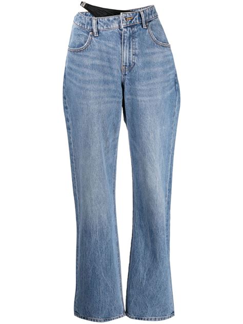 Alexander Wang Bikini Layered Straight Jeans In Blue ModeSens