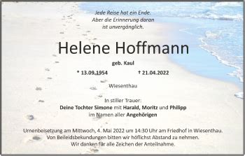 Helene Hoffmann Traueranzeige Trauer Infranken De