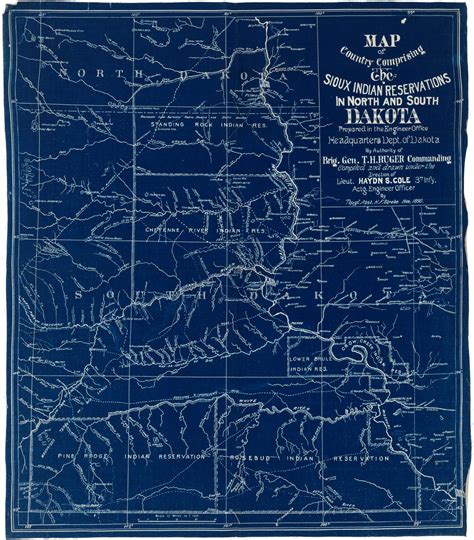 Military Map Of Sioux Reservations In North And South Dakota Issued