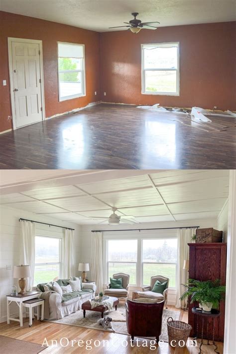 Farmhouse Renovation Living Dining Room Before And After An