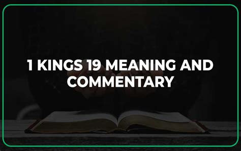 1 Kings 19 Meaning and Commentary - Scripture Savvy