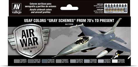 Vallejo Model Color Set De Pintura Acr Lica Usaf Colors Grey Schemes